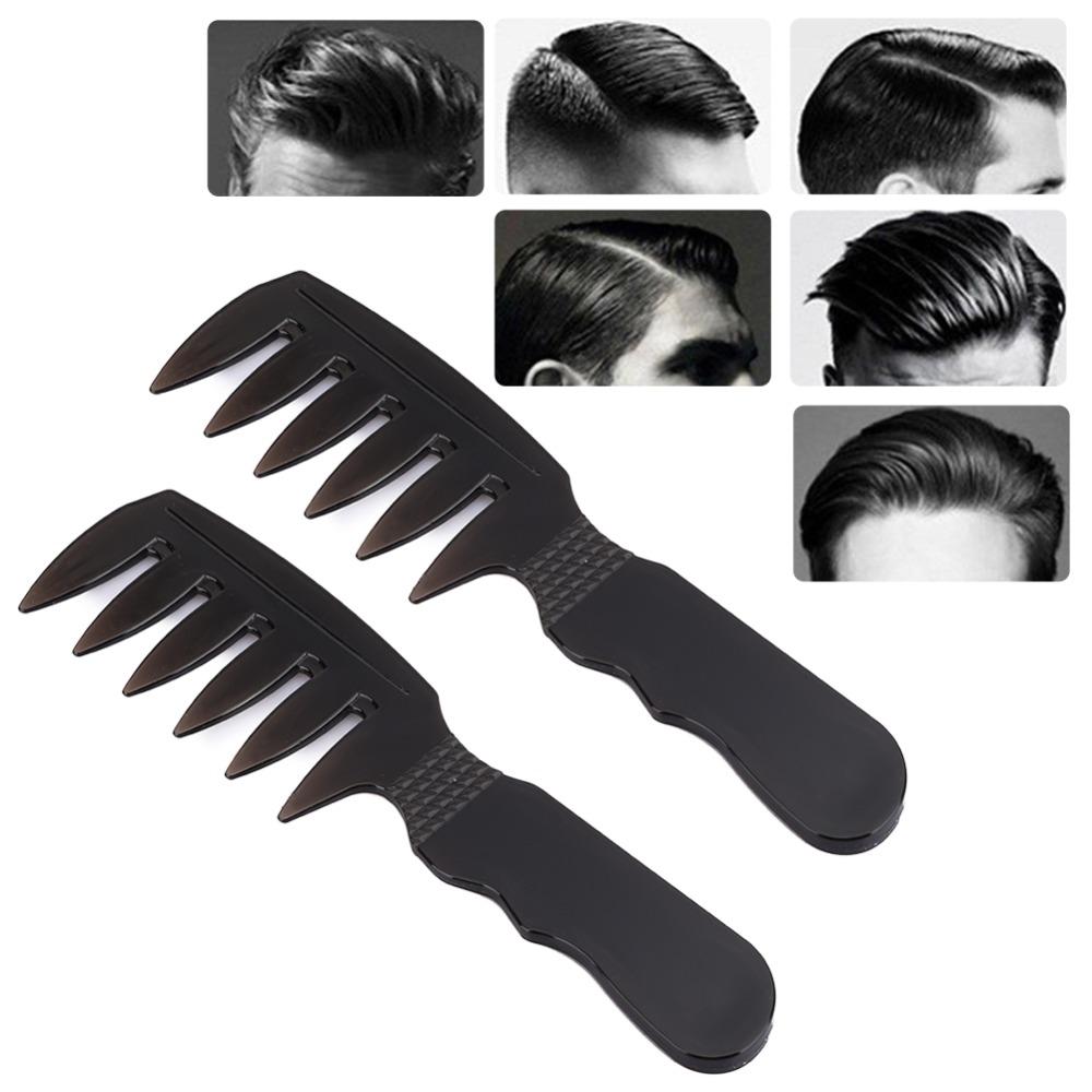 2pcs Wide Teeth Professional Men Comb PC Material Men Styling Comb Men Hairdressing Comb Salon Use