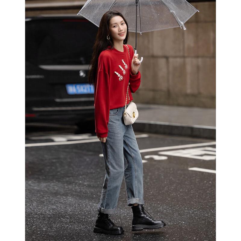 Demana New Chinese Style Goldfish Embroidered Sweatshirt