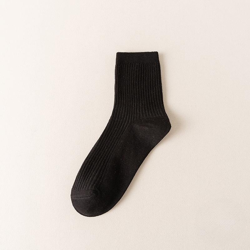 Men's Mid-calf Socks, Spring and Autumn Sports Anti-odor Long Calf Socks, Four Seasons Thin Double-needle Classic Long Socks