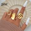 Lightweight Comfortable Ring 3Pcs/Set Alloy Plating Process Set Exaggerated Geometric