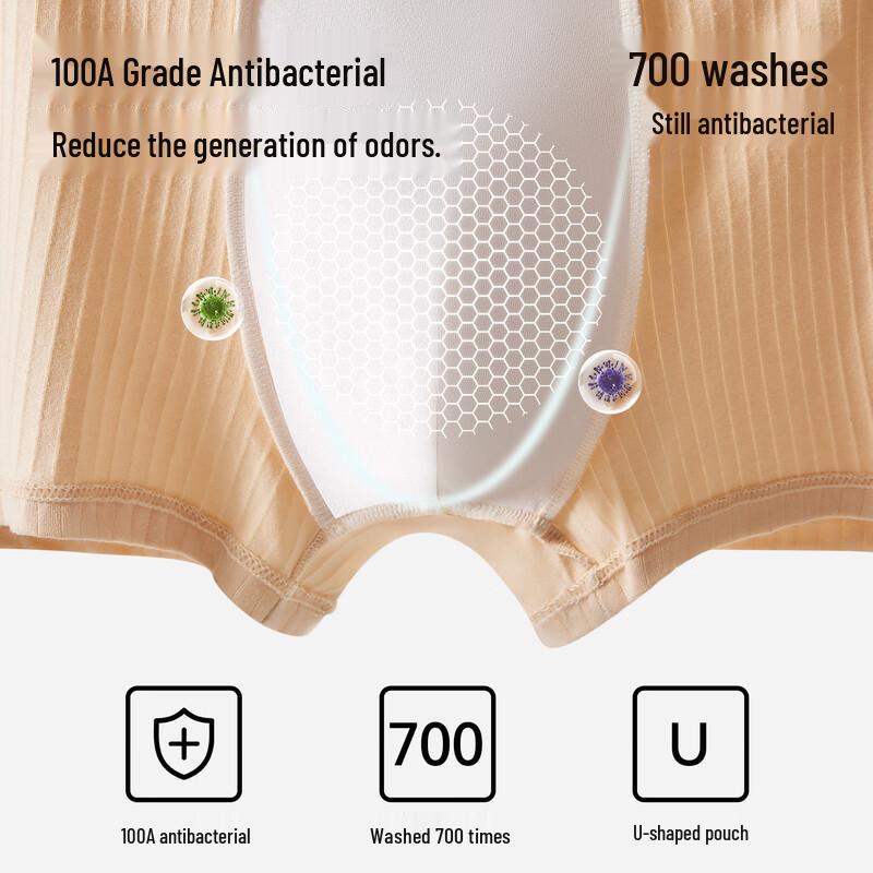 YAYA Men's Seamless Cotton Antibacterial Boxer Briefs