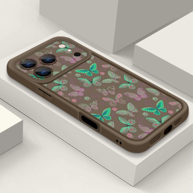 Shockproof Phone Case For iPhone 17 Pro Max Case iPhone 16 15 14 13 Pro Max 11 17e 16e Colorful Butterfly Print Soft Silicone Bumper Cover