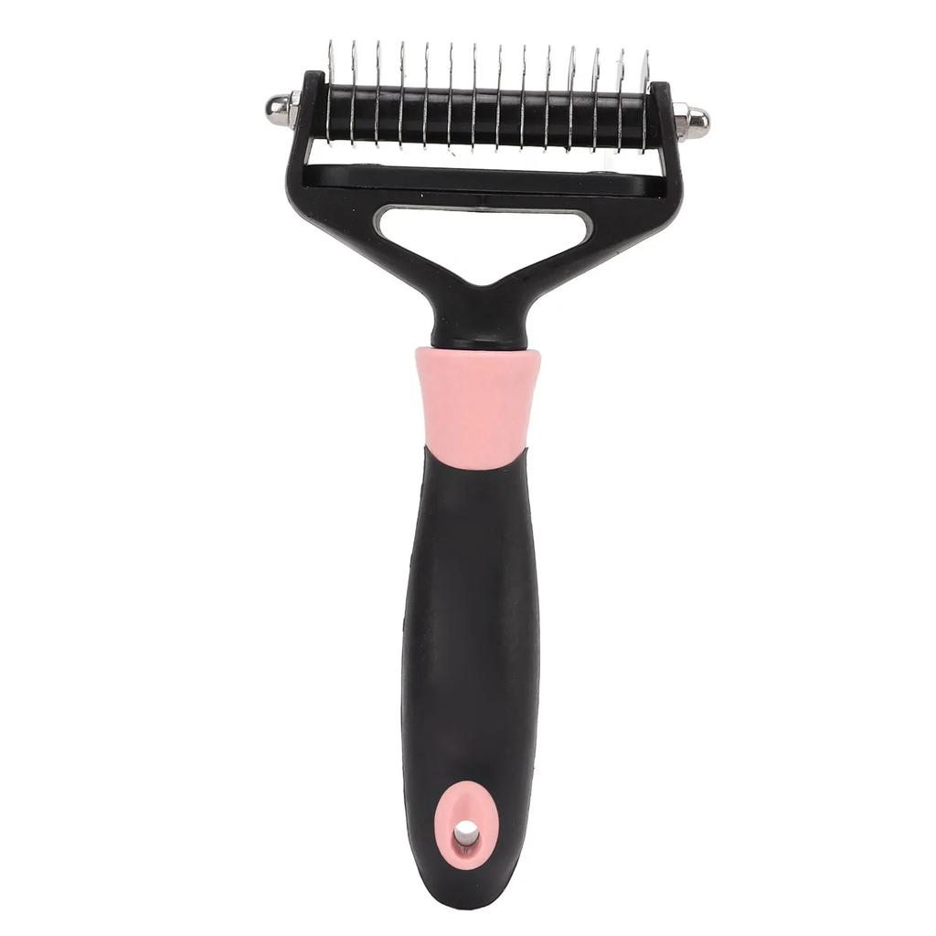 Pet Grooming Rake Stainless Steel Double Sided Pet Hair Remover For Cats And Dogs