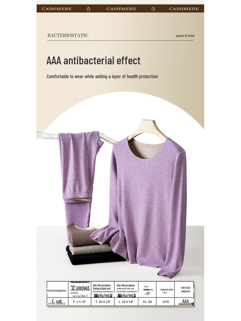 Set dámského termoprádla z hedvábné vlny – jednobarevné, plus sametové, husté na podzim/zimu.