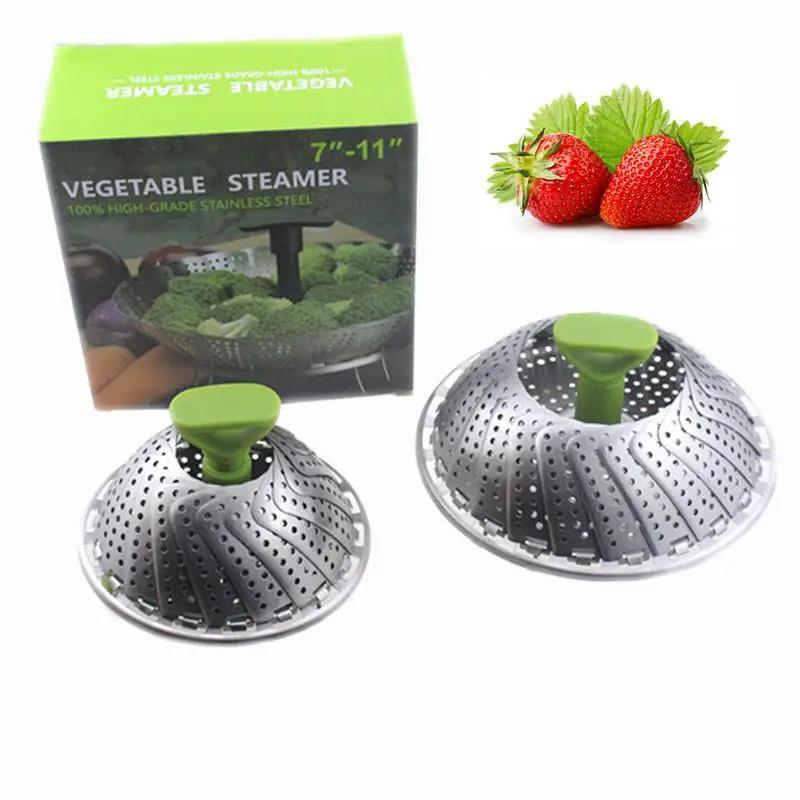 Drainage Basket Kitchen Novel Kitchen Accessories Steaming Drawer Dumplings Steamer Cooker Stainless Steel Folding Steamer Bar