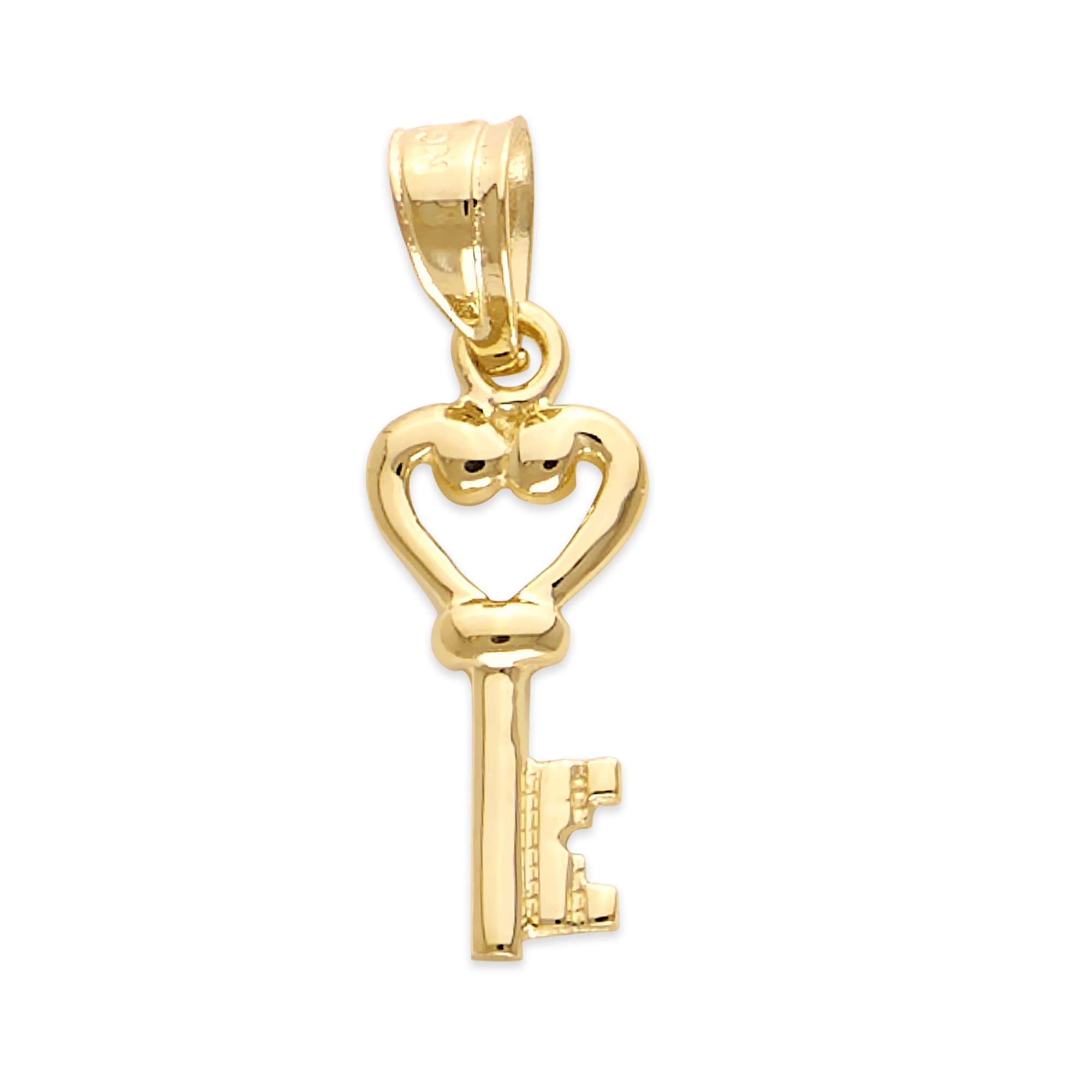

Золотой Огонь Женский кулон-ключ из цельного золота 10K или 14K, Романтические украшения для женщин (10-каратное золото) желтый