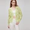 ELLE Hollow Design Cardigan Knitwear Women Tops Light-Green L8SZK165
