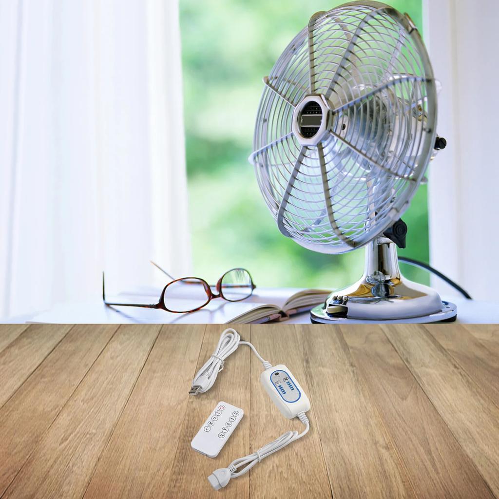 For USB Powered Fan And Light Controller With Timer Switch 2m Extension Cable For Adjustable Speed And Remote Use