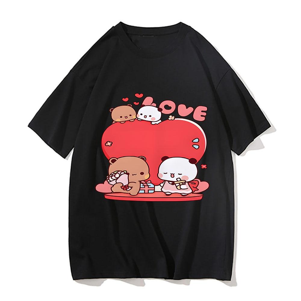 

Футболки с принтом Бубу и Дуду Хлопок Смешная Мужская/Женская Одежда Харадзюку Парная Подарок на День Святого Валентина Футболка Унисекс Топы Уличная Одежда 2XL