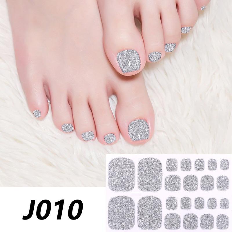 The New Pure Foot Stickers with Glitter Are Now Available for Full Checkered Nail Art