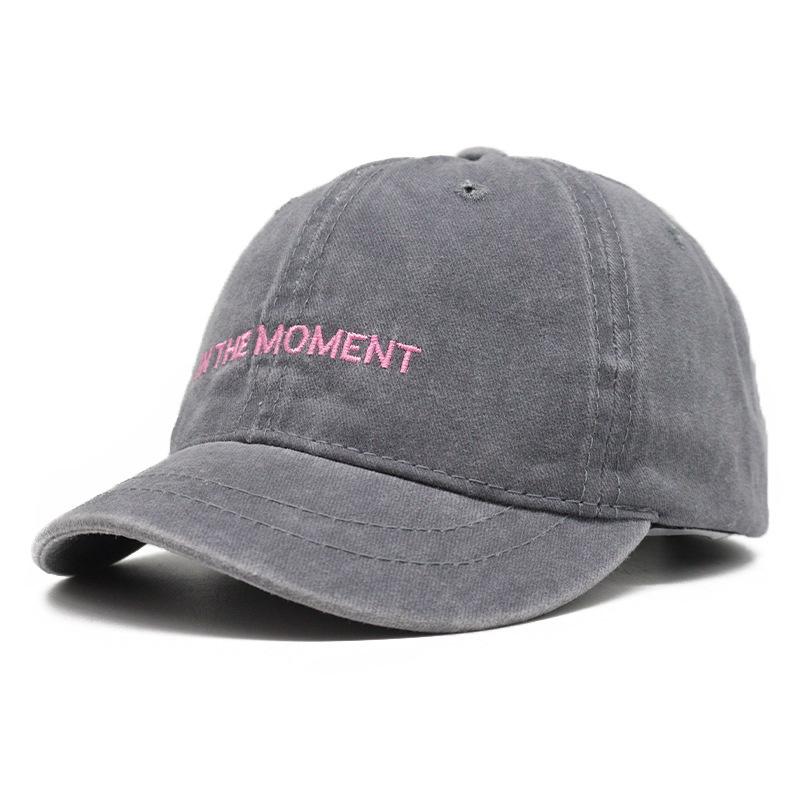Fashion Letter Embroidery Short Brim Baseball Cap Soft Top Washed Cotton Sunscreen Caps Men Women Outdoor Streetwear Hat