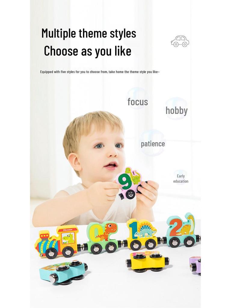 Children's Magnetic Train Set: Wooden Educational Puzzle Compatible with Brio Tracks