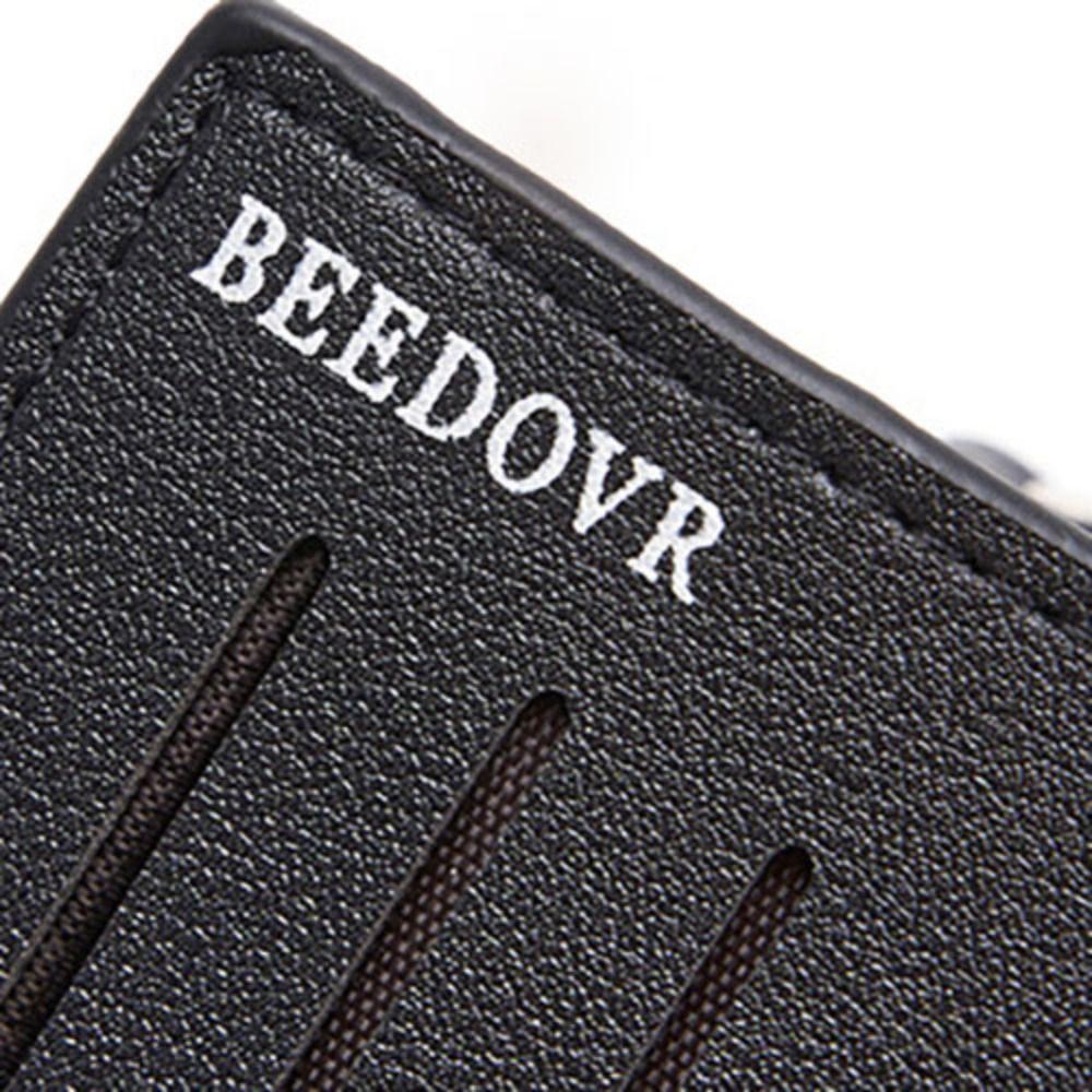 Zipper Men Coin Purse Waterproof Business Card Holder Fashion PU Leather Wallet Business