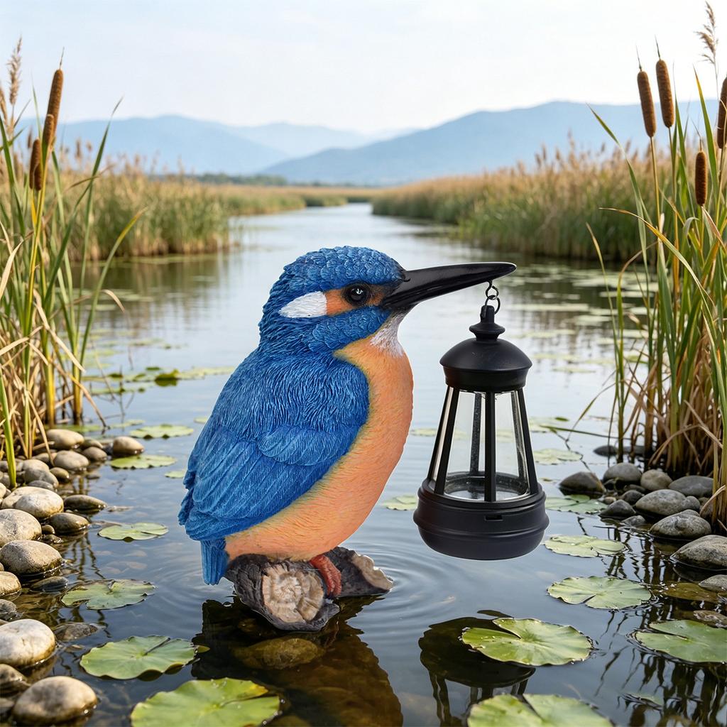 New Solar-powered Animal Bird Resin Handicrafts for Garden and Yard Decoration, Outdoor Garden Ornaments