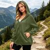 Womens Waterproof Windproof Hooded Jacket Lightweight Zip Up Outdoor Raincoat with Adjustable Drawstring Hem and Elastic Cuffs