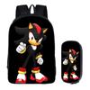 Straight Hair Animation Digital Printing Children'S Two-Piece Set Backpack Pencil Bag Primary And Secondary School Schoolbag