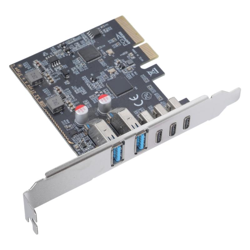 Highly Speed USB3.2 Gen 2 PCIE 4X 5 Port Adapter Card with Type A &Type C Interfaces for Widely Use PCIe Converters