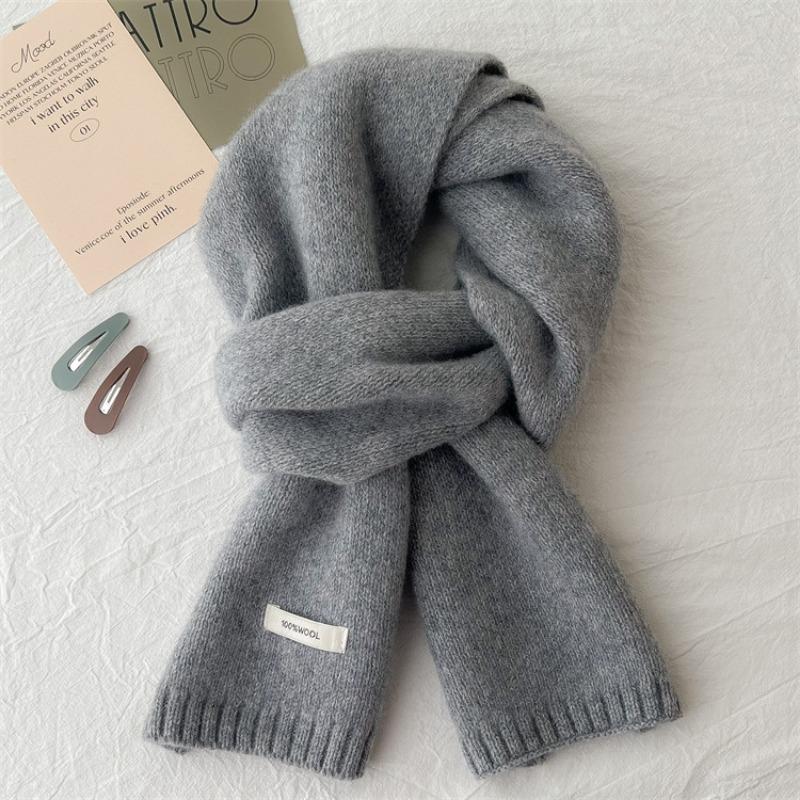 Selected Australian pure wool 100% cashmere scarf New versatile boys and girls winter warm knitted scarf