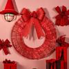 Lighted Christmas Wreath Battery Operated Pre-Lit Wreath with Large Bow And LED Lights for Indoor Outdoor Christmas Holiday Yard Garden Porch Decor