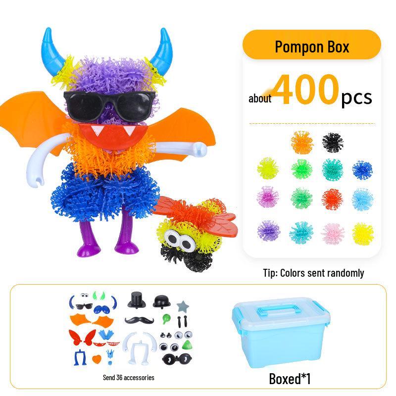 Upgraded Puffy Squeeze Ball: Double Hook DIY Puzzle Toy for Early Childhood Education