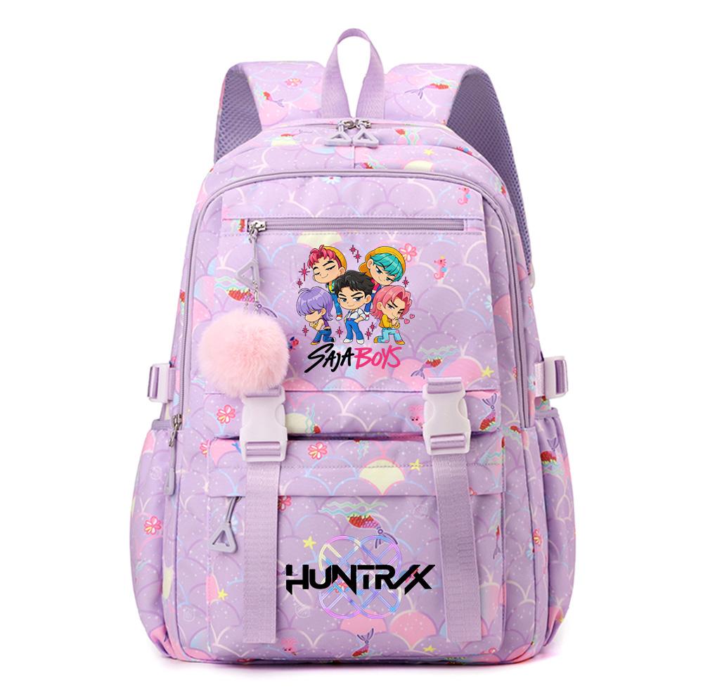 Anime K-Pop K-Pop Demon Hunters Printed Backpack Schoolbag for Teenager Student Girl Boy Bookbag Large Capacity Waterproof Travel Bag Gift Mochila