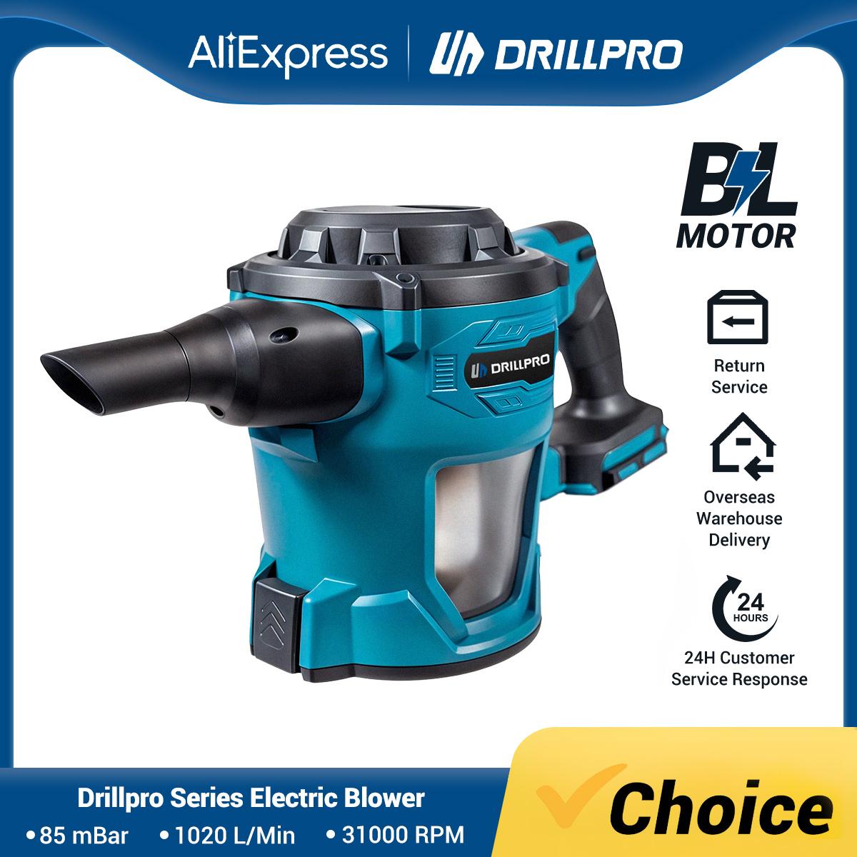 

Электровоздуходувка Drillpro 31000 об/мин, всасывание 85 мбар, объем воздуха 1020 л/мин, легкий вес 2,5 кг, многоцелевой пылесос и инструмент для удаления пыли