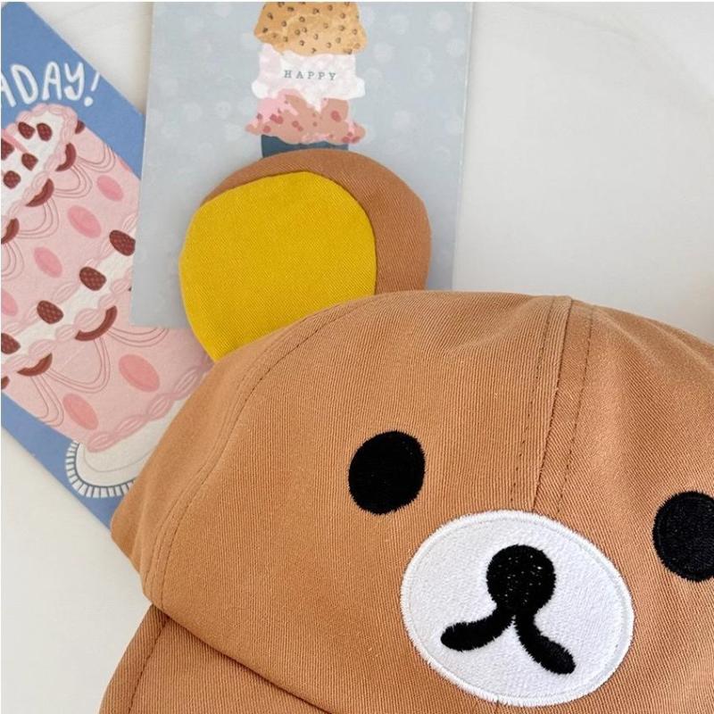 Rilakkuma Baseball Hats For Women Kawaii Relax Bear With Ear Cap Outdoor Sport Sun Bonnets Spring Summer Headgear Friend Gift