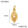 3PCS/LOT CARLIDANA Evil Eye Charms, Gold Plated Stainless Steel Zircon Pendants for DIY Jewelry Making