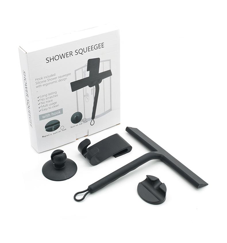 Silicone Glass Squeegee with Hook for Bathroom and Window Cleaning