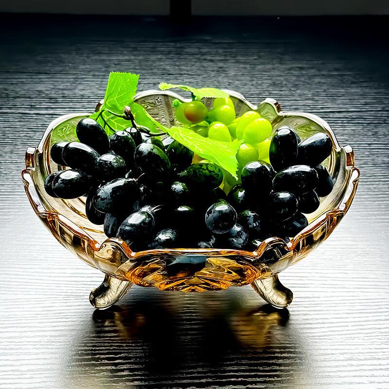Zhi Shi Three-legged Crystal Glass Fruit Bowl