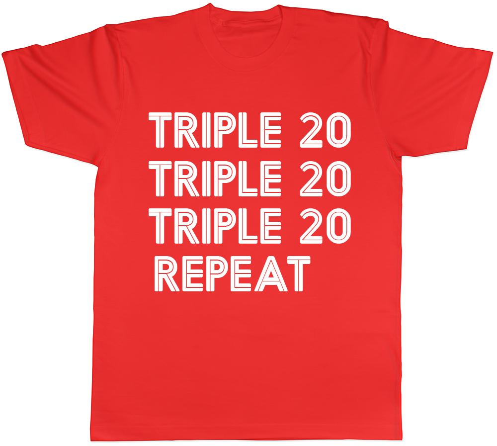 Triple 20 Repeat Darts Unisexs Unisexs Ladies Tee TShirt S