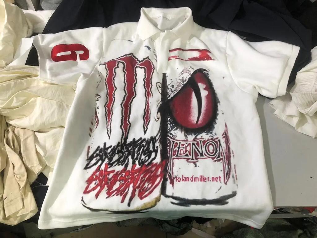 RogueWave Y2K Punk Goth Styl Móda Osobnost Jedinečný Design Polokošile Street Hip Hop Harajuku Pánské Krátký Rukáv Graffiti