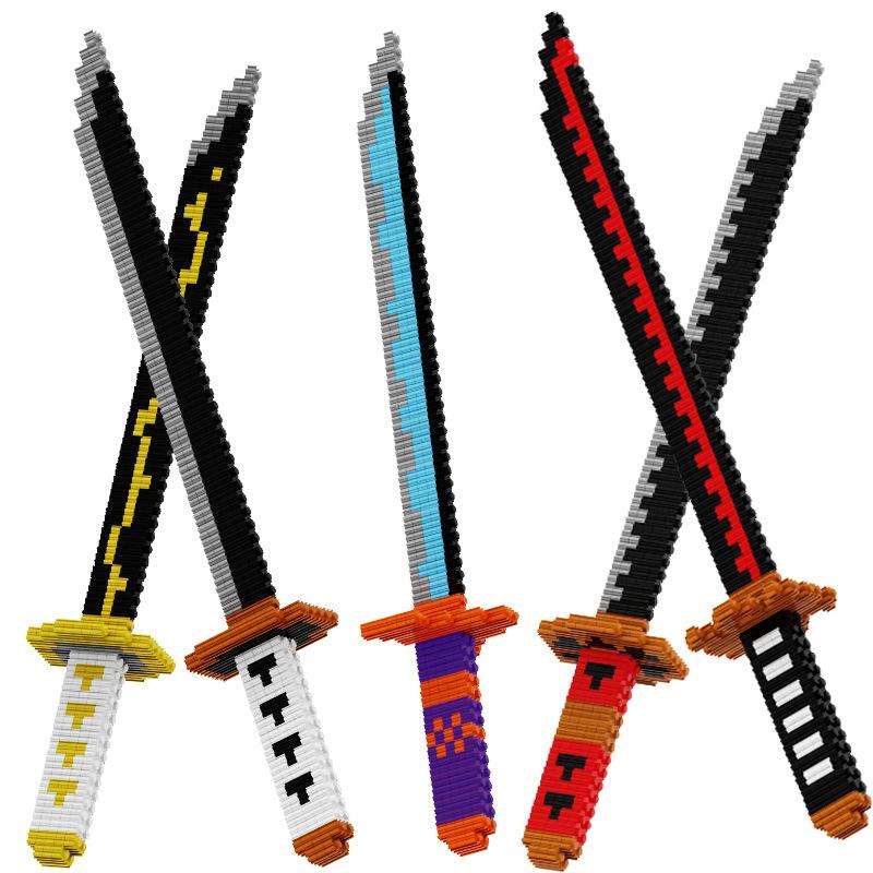480Pcs Samurai Sword Building Blocks Ninja Blade Katana Japanese Anime Butterfly Nichirin Knife Bricks Toys For Children Adult