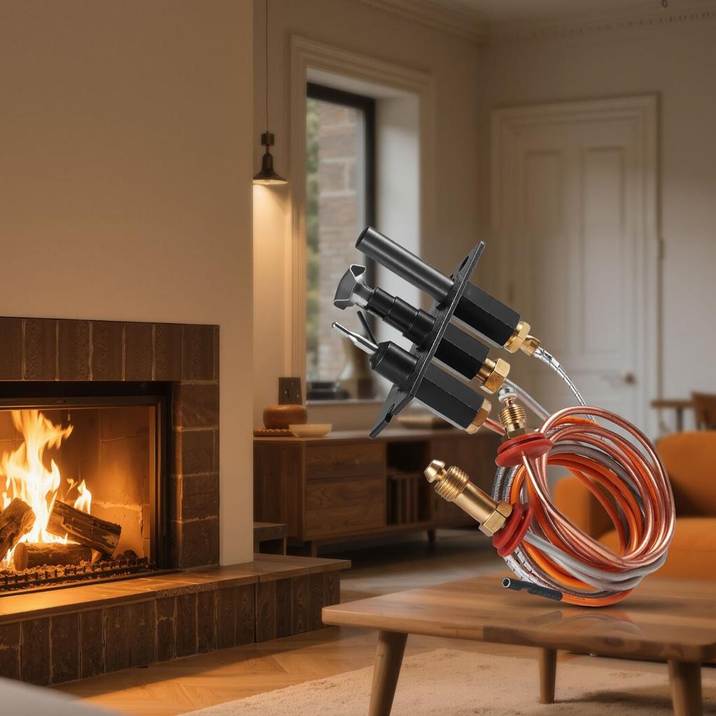 Gas Pilot Assembly, OE 485-510A,4021-736,2103-010 Fireplace Gas Pilot Assembly Kit, Natural Gas Ignition Replacement, Compatible with Quadra-Fire,