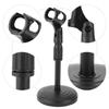 Detachable Adjustable Desktop Short Microphone Disc Stand with Non Slip Mic Clip
