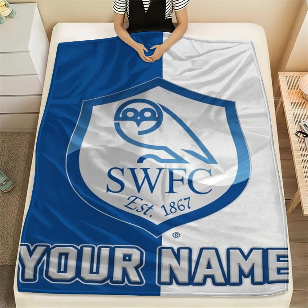 1PC Custom Name Sheffield Wednesday Patterned Flannel Blanket Suitable For All Seasons for Home Decor Warmth and Comfort Gifts Holiday Present