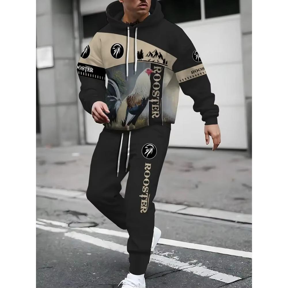 Two Piece Hoodie Pant Sets Animal Wolf Lion 3d Print Set Men Women Fashion Hoodie+Pant 2Piece Sets Tracksuit Suit Sports Comfort