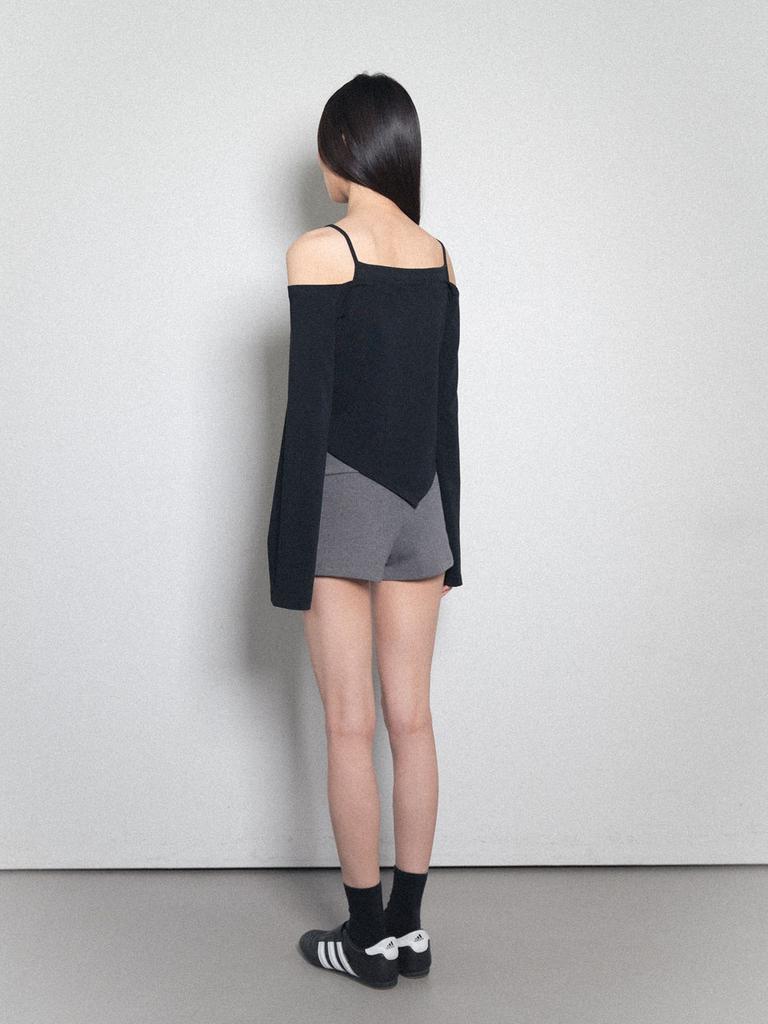 Visus Fold Over Shorts_Charcoal