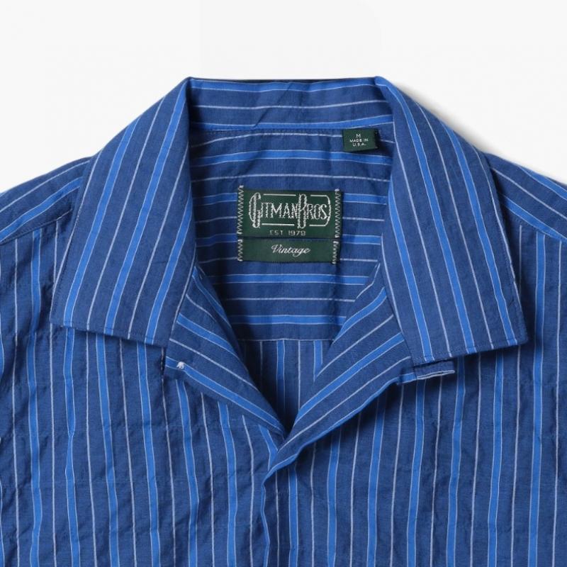 Gitman Brothers Camp Shirt  Stripe 1  Indigo Gbf1m40000a82