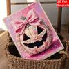 Halloween Pearl Painting Art Full Pearl Handmade Diy Home Decorations Pink Pumpkin Bowknot Craft Elegant Table Ornament