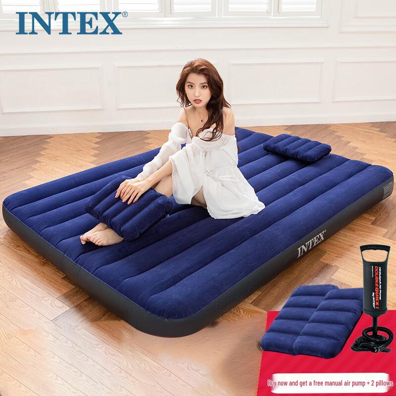 

Intex 64765 Двуспальный надувной матрас с ручным насосом и подушками