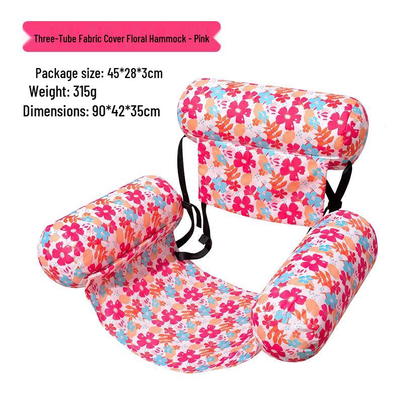 Tumbona Flotante Inflable Plegable Transfronteriza con Respaldo y Malla