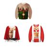 Men's Festive Santa Elf Pullover Christmas Jumper Warm Polyester Comfy Breathable