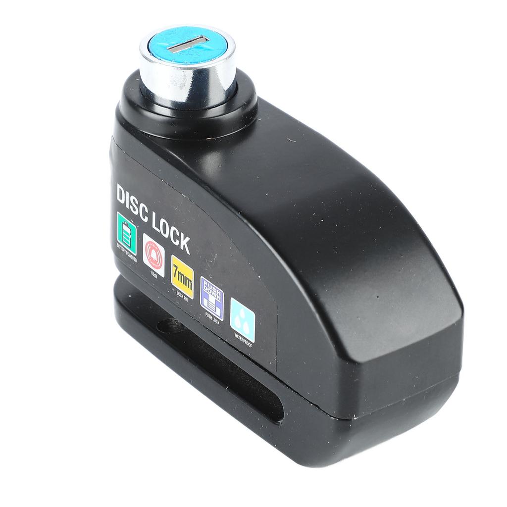 Bicycle Alarm Disc Lock Security Alarm Disc Brake Lock Riding Equipment for Mountain Bike Electric Vehicles Black