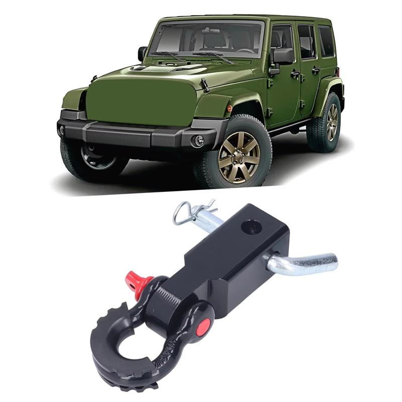 Mottagare Schackel Dragkrok 2 tum Universell Höghållfast Stål Drag för Bilar Lastbilar Jeep Svart
