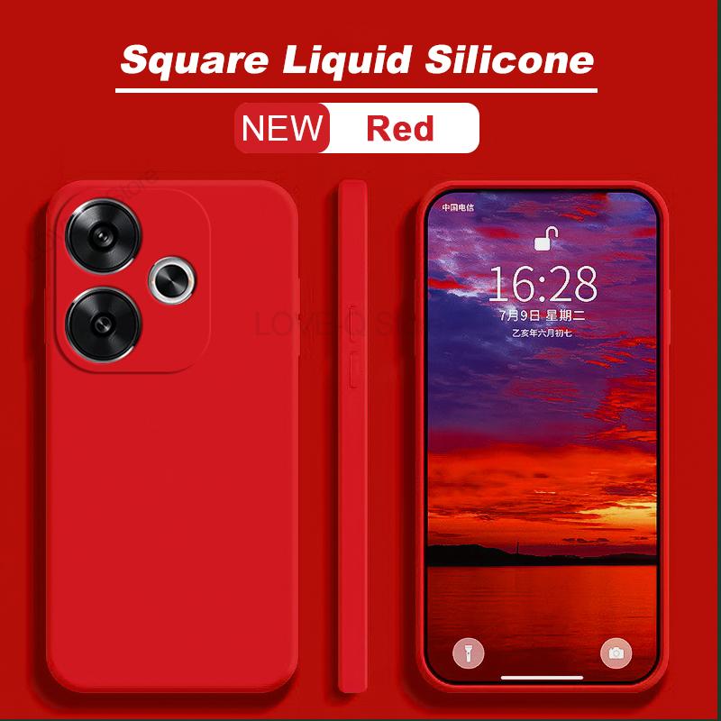 

Poco F6 PocoF6 Poco F 6 Pro Чехол Жидкий Силиконовый Мягкий ТПУ Чехол для Телефона Чехол Для Xiaomi Poco F6 Poco F 6 F6Pro PocoF6 Pro For Poco F6 красный