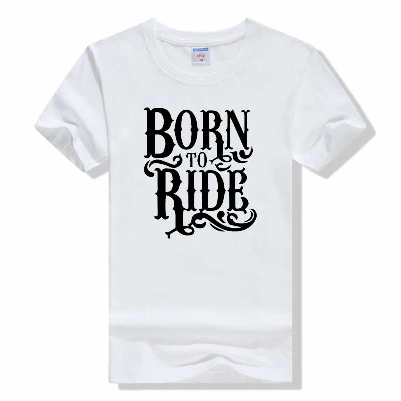 Novelty Born to Ride Forced to Work T-Shirt BORN TO RIDE Skull short sleeved  Breathable t shirt