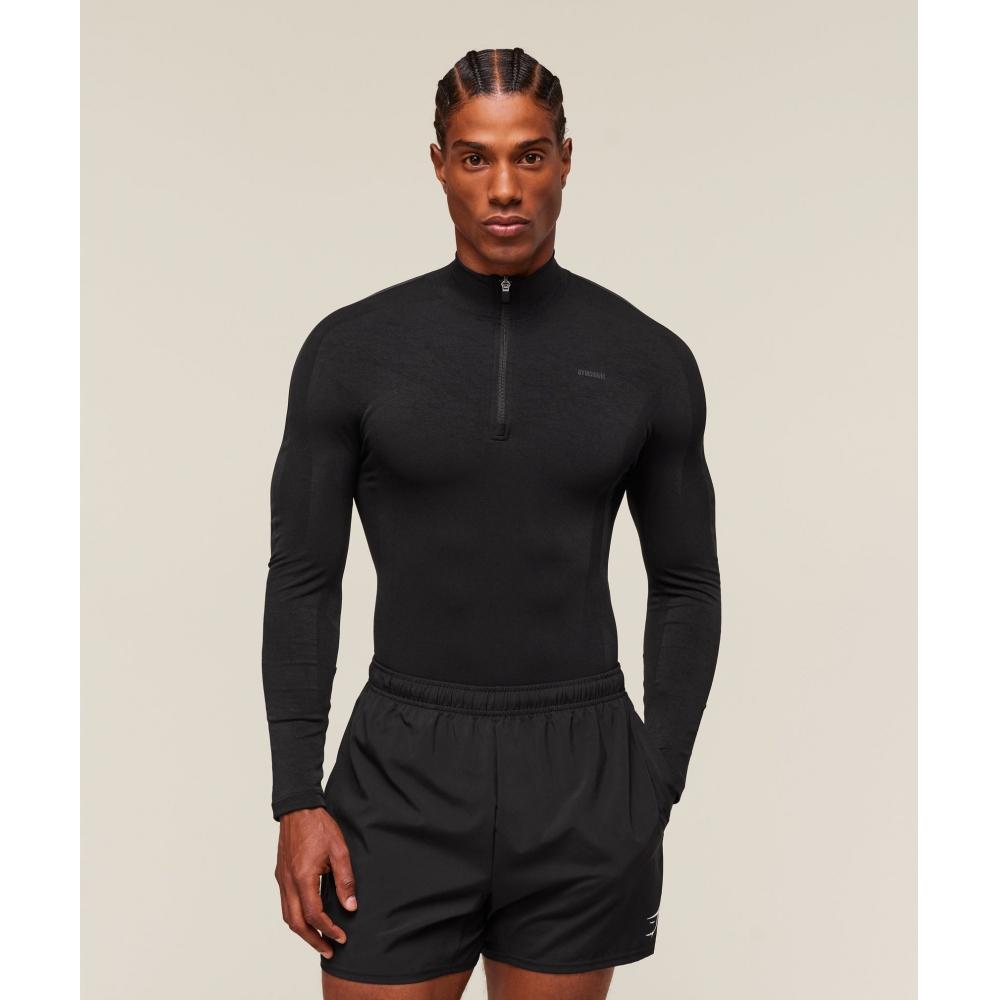 

Gymshark Everywear Трикотаж варп 1/4 молния Черный A1c3h Bb2j S