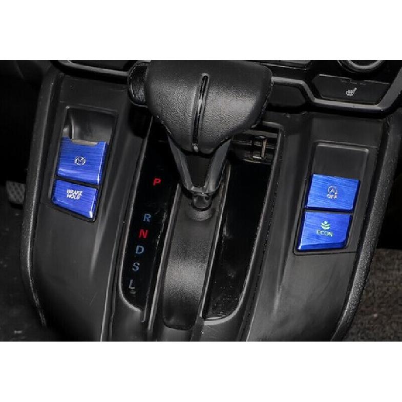 Blue Aluminum Console Gear Shift Button Sticker 2017- Trim For Honda CR-V