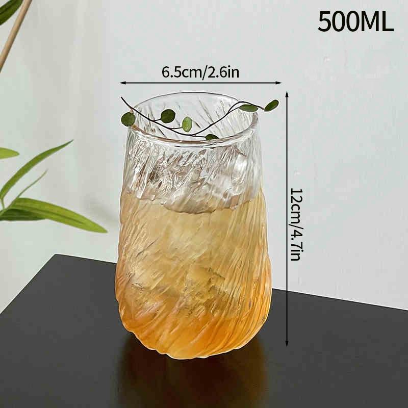 Stripe Coffee Glass Cup Ice Coffee Mug Transparent Glass Tea Cup Drinkware Juice Milk Mocha Cups Kitchen Supplies